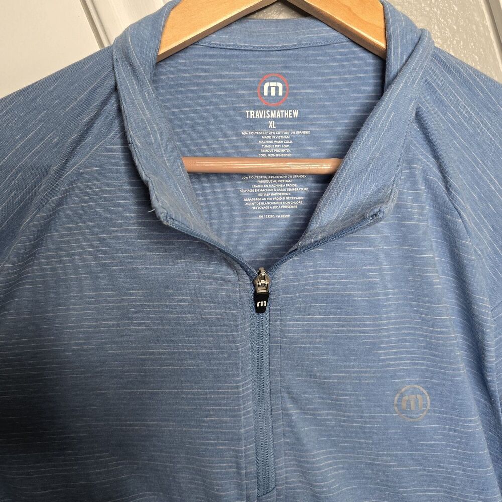 Travis Matthew Golf Performance 1/4 Zip Long Sleeve Men's XL Blue Pullover